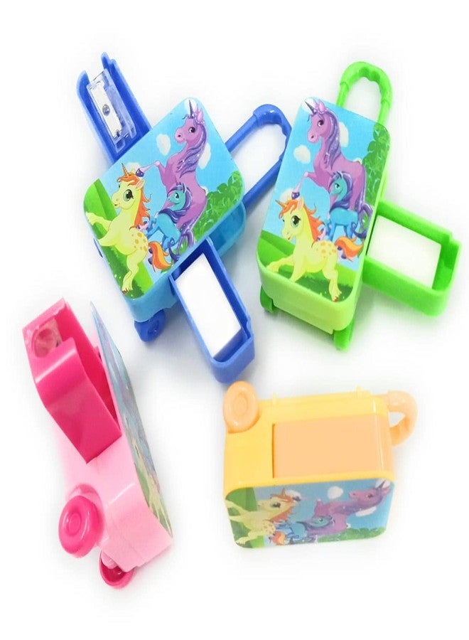 Tera13 TERA 13 Unicorn Eraser for Girls (6 Pcs) Girls Eraser Sharpener Set, Unicorn Sharpener Eraser Kit, Suitcase Shape Eraser, Return Gifts Eraser Sharpener Combo for Kids School Stationary Items - Image 3